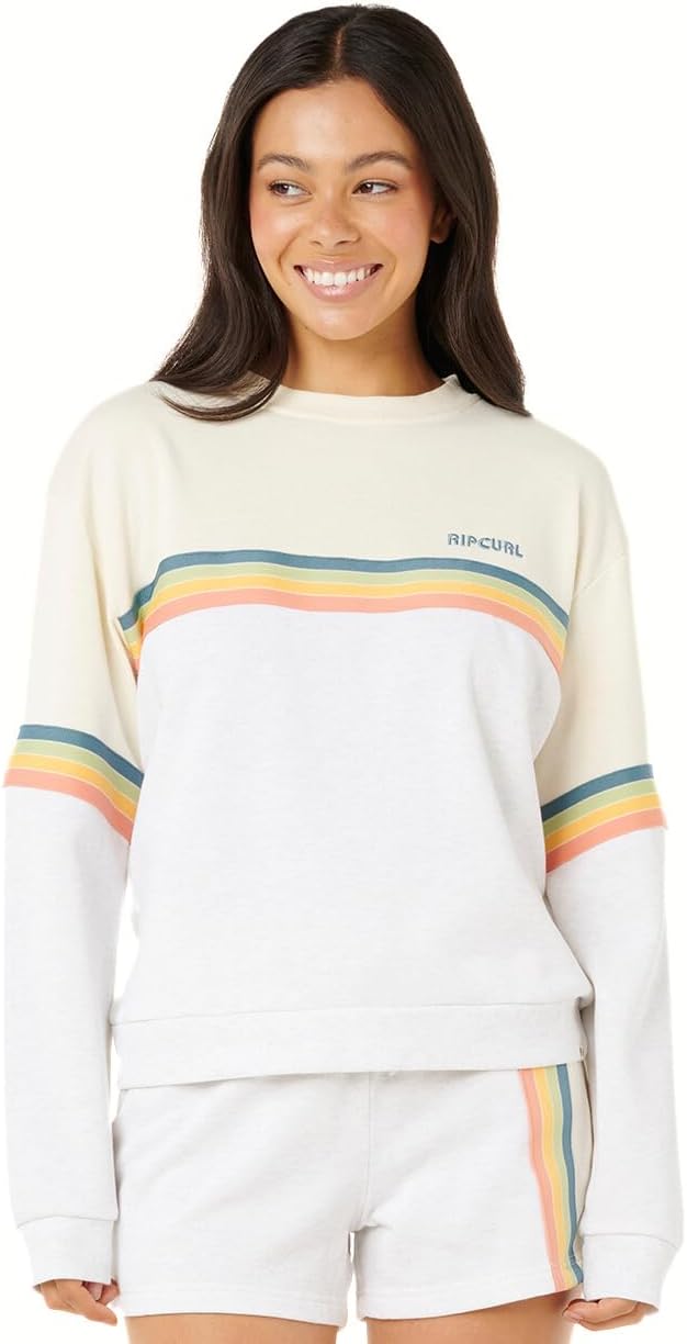 Rip Curl womens High Tide Surf Raglan Pullover Crew Sweatshirt