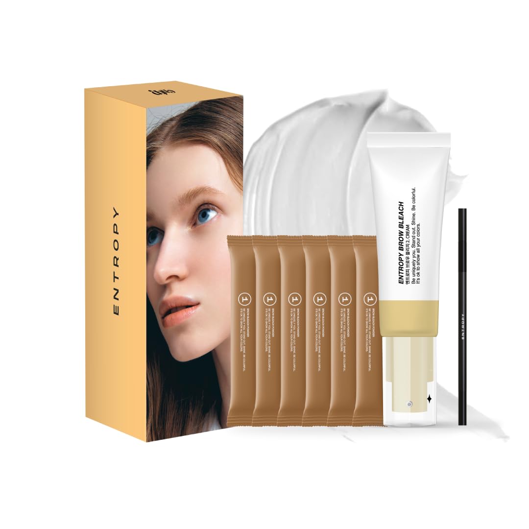 ENTROPY Makeup Brow Bleach Kit, Gentle & Effective Eyebrow Lightening Up-to 4 weeks for All Brow Types, Quick 5-Minute Applicati