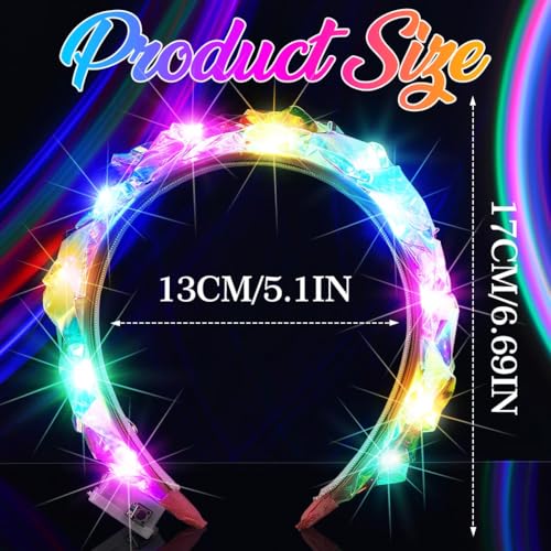 Fashey Light Up Headband Led Headbands Glow Hair Band Birthday Hair Accessories for Girls