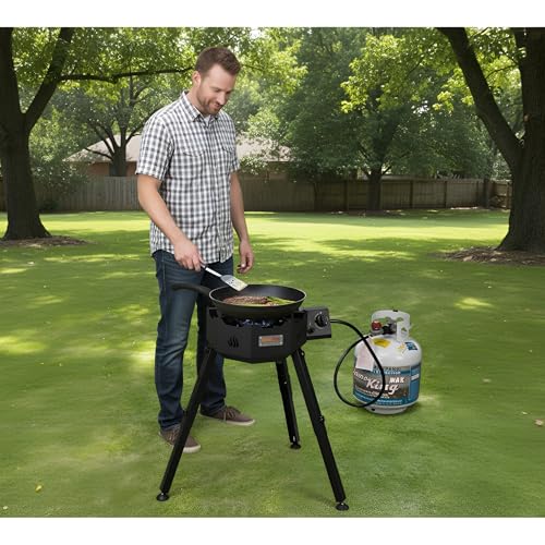 ONLYFIRE GRILLS Portable Gas Burner with Adjustable Removable Legs, Propane Camping Stove for Backyard RV Tailgating Outdo...