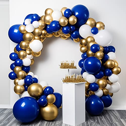 FOTIOMRG 110pcs Royal Blue Balloon Garland Arch Kit, 18 12 10 5 inch Royal Blue Latex Balloons Different Sizes Pack for Bi...