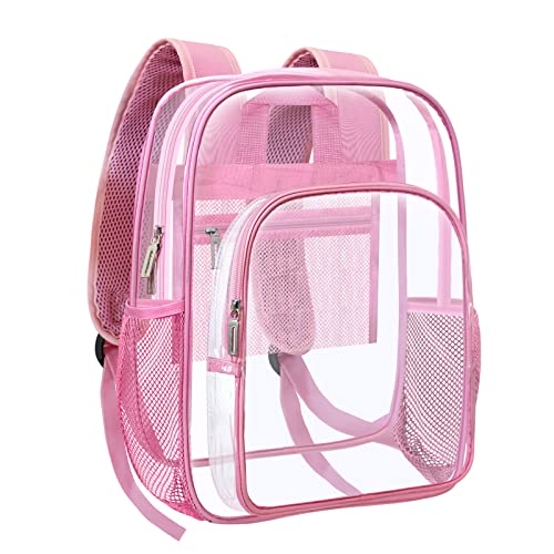 HEEYA Clear Backpack Heavy Duty Transparent Backpack for Security, Sports, Work, Travel, Stadium