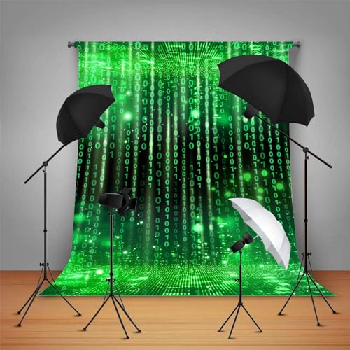 TOAOFY 5x7ft Matrix Background Binary Numbers Decorations Back to The Future Photo Backdrop for Photoshoot Matrix Party De...