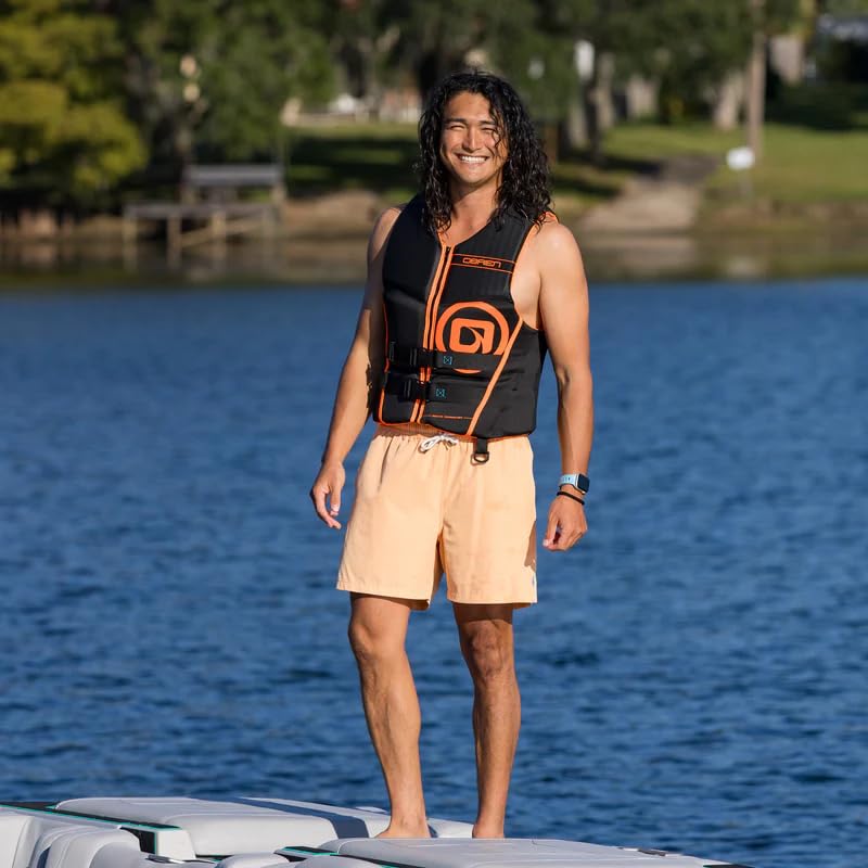 O'Brien Flex V-Back Life Jacket – Coast Guard Approved Adult Life Vest with Flex Fit Design, Lightweight Foam & Front Zip ...