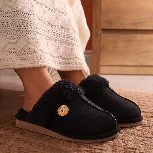 Litfun Women's Fuzzy Memory Foam Slippers Fluffy Winter House Shoes Indoor and Outdoor