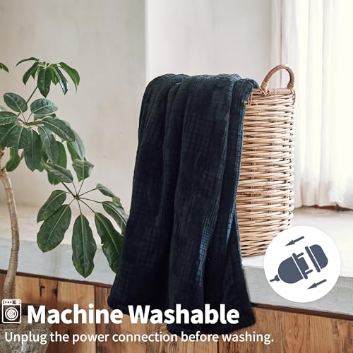 Texciting Heated Blanket Electric Blanket Throw 50''X60''-Heating Blanket with 9 Heat Settings-2-10 Hours Auto Off,ETL Cer...