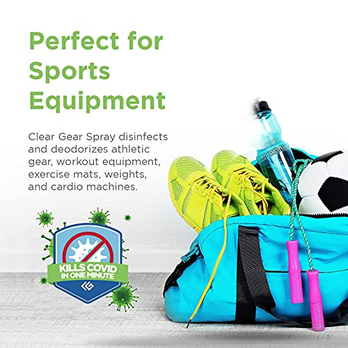 Clear Gear - Disinfectant, Cleaner, and Deodorizer for Sports Equipment, Gyms, and Fitness Centers - EPA-Registered, Hospi...