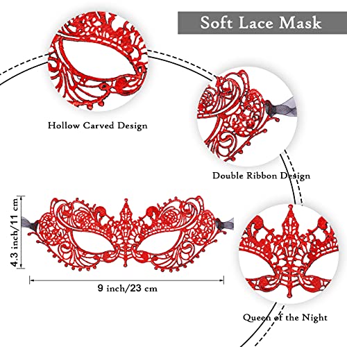 Takmor Lace Masquerade Mask for Women, costume mask lace mask for masquerade party for Costume Venetian Valentine's Day
