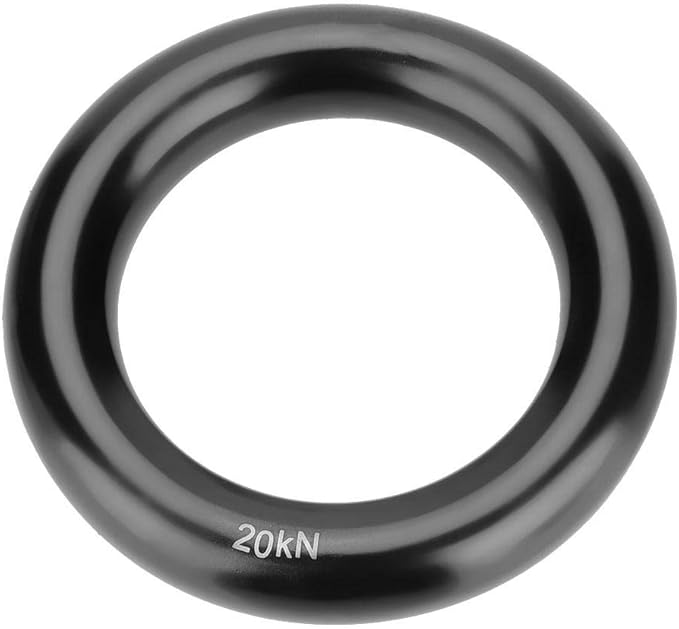 Alomejor Aluminum Rappel Ring, Lightweight and Durable 12mm Multi-Purpose Descender Gear for Climbers, Outdoor Safety Equi...