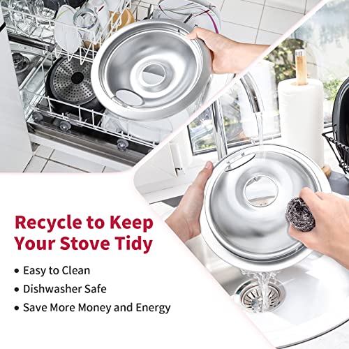 COZZIVITA 316048413 and 316048414 Stove Burner Drip Pans for Electric Stove Top - Perfectly Fit Frigidaire Kenmore Electri...