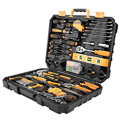 DEKOPRO 228 Piece Socket Wrench Auto Repair Tool Combination Package Mixed Tool Set Hand Tool Kit with Plastic Toolbox Sto...
