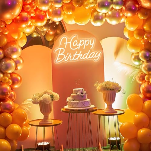Happy Birthday Neon Sign for Wall Decor,Led Happy Birthday Neon Light Sign,USB Powered Dimmable Light Up Sign for Birthday...