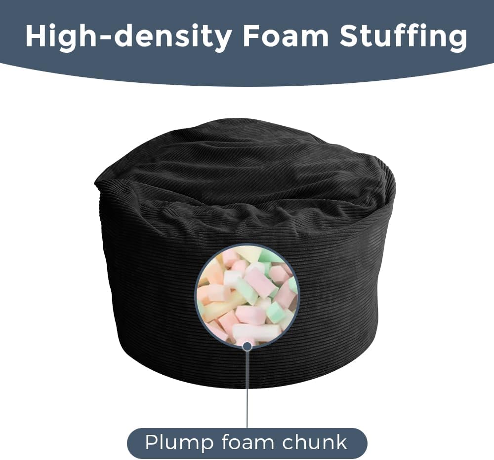 MAXYOYO Giant Bean Bag Chair Bed for Adults, Convertible Beanbag Folds from Lazy Chair to Floor Mattress Bed, Large Floor Sofa Couch, Big Sofa Bed, High-Density Foam Filling, Machine Washable