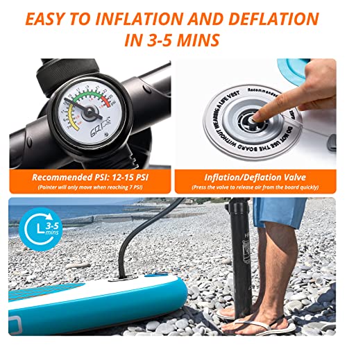 AKASO Inflatable Stand-Up Paddleboard, Yoga SUP with Backpack, Non-Slip Deck, Waterproof Bag, Leash, Floating Paddle and H...