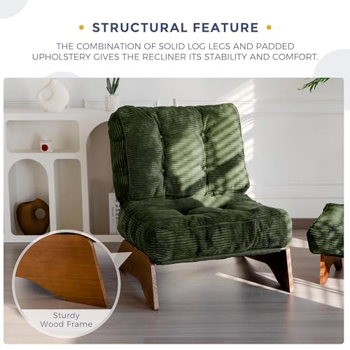 MAXYOYO Accent Chair with Ottoman Adjustable Backrest, Tufted Living Room Chair Upholstered Lounge Chair with Footrest Se...