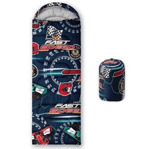 Smell Sunshine Kids Sleeping Bag for Boys Girls,Cartoon Football Print-Lightweight Warm Portable Outdoor Indoor-Waterproof...