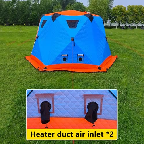Large Insulated Ice Fishing Tent with Stove Jack – Warm Shelter for 6-12 People, Windproof, Double-Zipper Doors, 4 Vents, ...