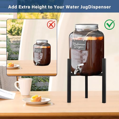 Uoveya Beverage Water Jug Stand Adjustable 7-12.6 IN - Drink Dispenser Stand Only, Fit 3-5 Gallon Water Jug Holder Contain...