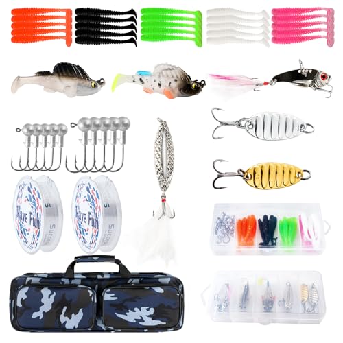Telescopic Fishing Rod Reel Combo 2PCS 6.89FT Collapsible Fishing Pole Spinning Reel Lures Accessories with Fishing Bag Po...