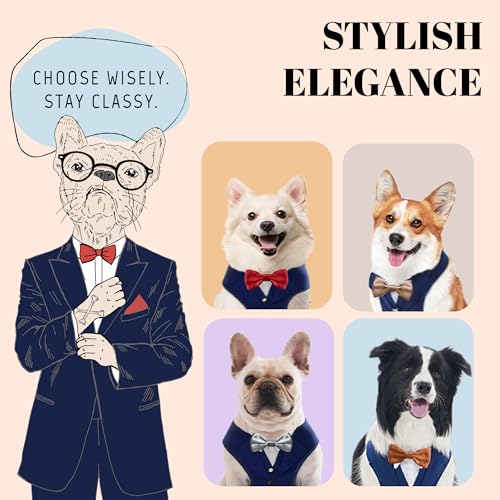 AVERYDAY Dog Tuxedo for Wedding Outfit, Dog Suit and Tie Costumes for Birthday, Halloween, Cosplay, Christmas Party, Pet F...