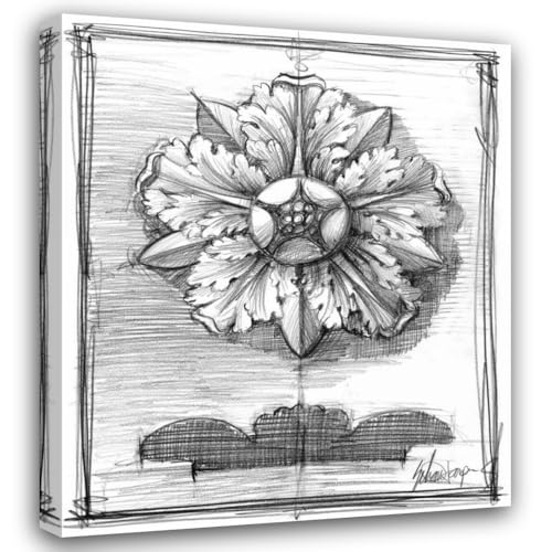ArtDirect Non-Embellished Decorative Ornament II Custom Framed Art Print Giclee Print or Canvas Options with Various Sizes and Customization by Harper, Ethan