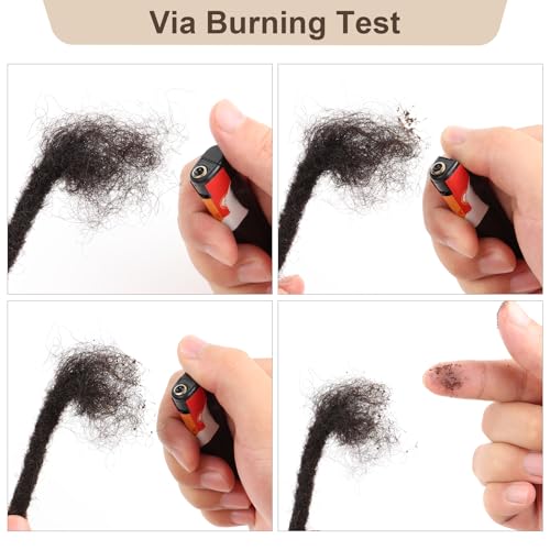 6 Inch 100 Strands loc Extensions Human Hair for Men/Women 0.6cm Thickness Human Hair Dreadlock Extensions Can Be Dyed and Bleached Soft Dreadlocks