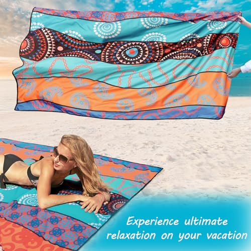AISPARKY Beach Blanket Waterproof Sandproof, Oversized Large Beach Mat 79" X 83"/120"x108" for 1-8 Adults, Quick Drying&Co...