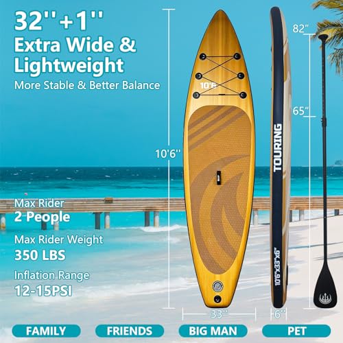 GarveeLife Inflatable Paddle Board for Adults, Stand up Paddle Board Inflatable with SUP Accessories, 11'×33" Ultra Stable...