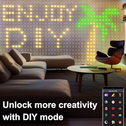CCILAND Smart 800LED Curtain Lights 20Ft x 10Ft with App Programmable, Color Changing Dynamic Curtain String Lights Music ...