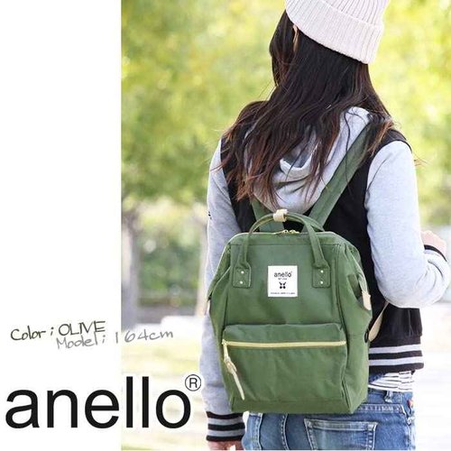 Anero ATB0197Z Backpack with Clasp, S, A4 Base, Water Repellent, Multiple Storage, PC Storage, Black