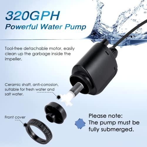 AQQA Electric Aquarium Gravel Cleaner, 6 in 1 Automatic Fish Tank Cleaning Tools Gravel Vacuum for Aquarium, Suitable for ...