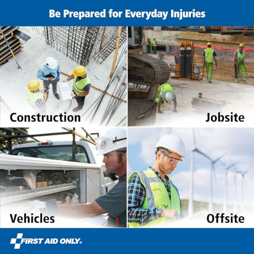 First Aid Only 9302-25M 25-Person Contractor's First Aid Kit for Home Renovation, Job Sites, and Construction Vehicles, 17...