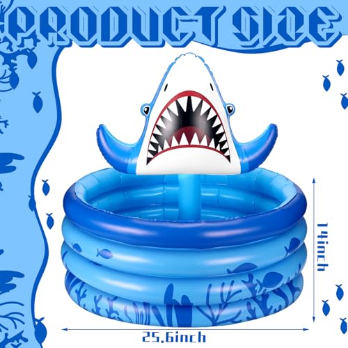 Bencailor Shark Party Decorations Summer Birthday Inflatable Cooler Blow Up Drink Cooler Reusable Floating Ice Chest Summe...