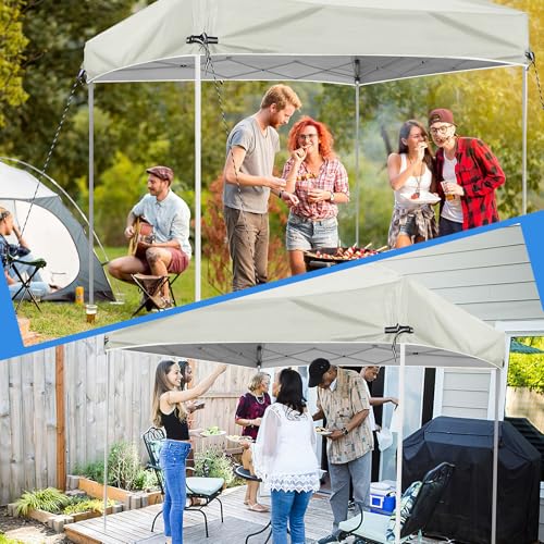 10x10 Adjustable Pop Up Canopy Replacement Top - Heavy Duty Canopy Tent Cover, with Waterproof Silver Coated, for Outdoor ...