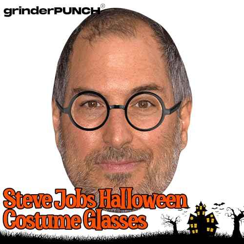 grinderPUNCH Costume Glasses | Thin Round Nerd Halloween Eyeglasses | Wizard Glasses | Adults (Black)