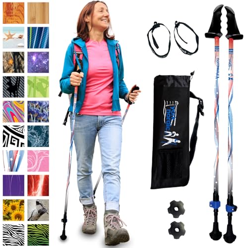 York Nordic Motivator Walking Poles for Balance and Rehab - Patented Stability Grips - Lightweight, Adjustable, and Collap...