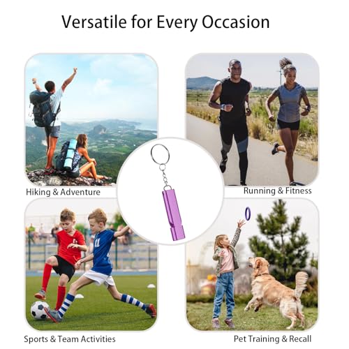 Premium Extra Loud Whistles for Camping Hiking Hunting Outdoors Sports and Emergency Situations, Sturdy but Light Aluminiu...