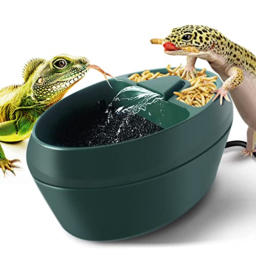 MYGIIKAKA Reptile Drinking Water Fountain Chameleon Accessories Automatic Circulation System with Trough, Bearded Dragon C...