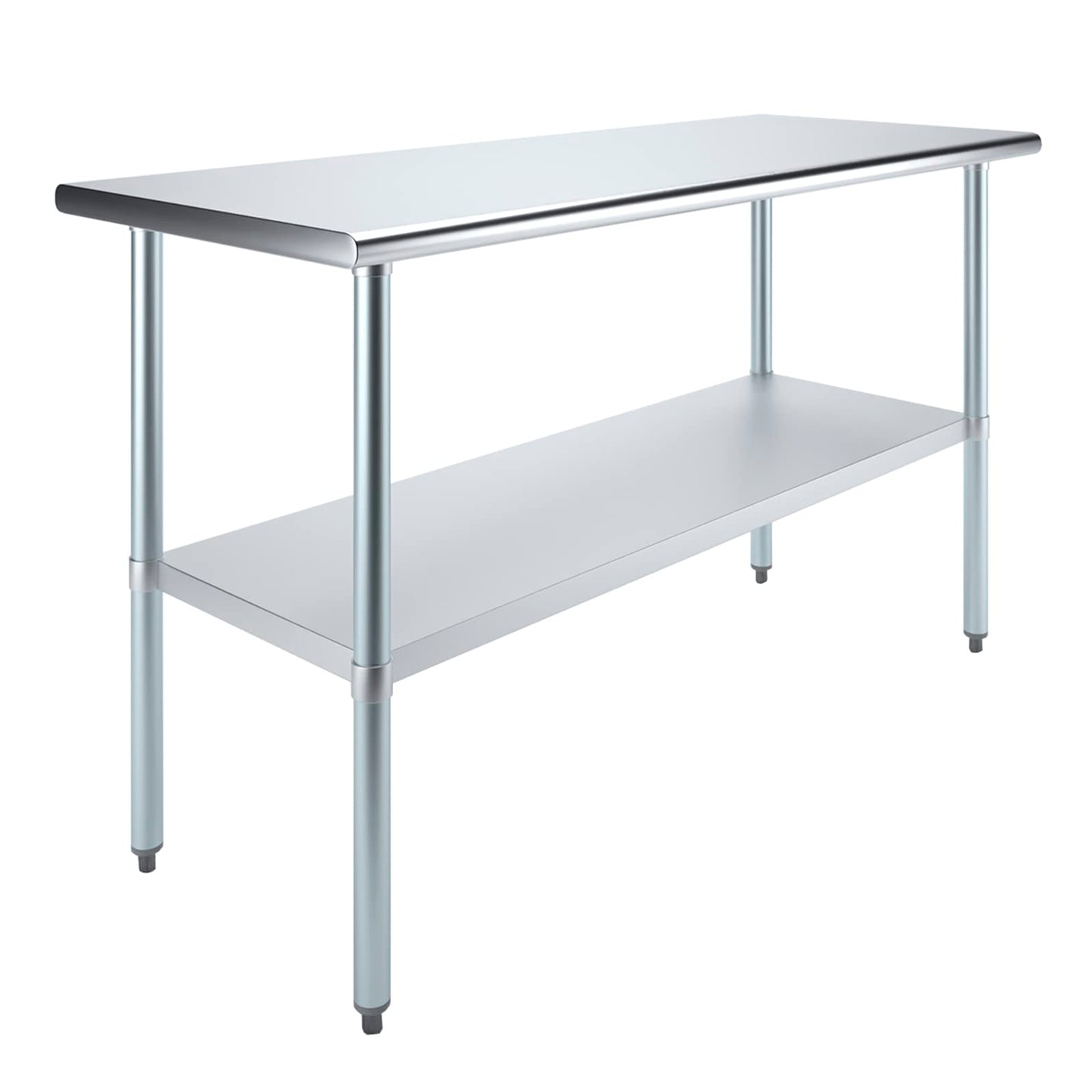 AmGood 24 in. x 60 in. Stainless Steel Work Table | Metal Kitchen Food Prep Table | NSF