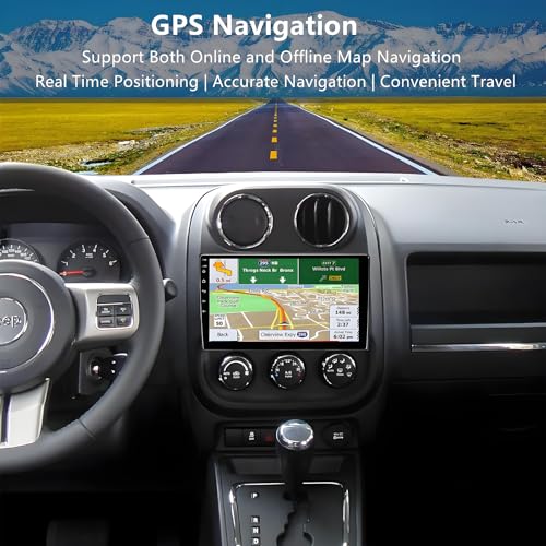 for Jeep Compass Patriot Radio Upgrade 2010-2016: 4G+32G Android 14 Car Stereo with Wireless CarPlay Android Auto - 10.1 I...