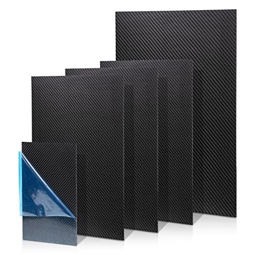 Carbon Fiber Sheets 100X200X0.5MM - FAKILO 100% 3K Twill Matte Carbon Fiber Plate for Handmade DIY Wallet Model Part Repai...