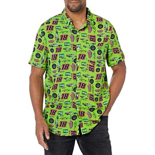 FOCO NASCAR Floral Button Up Short Sleeve Shirt