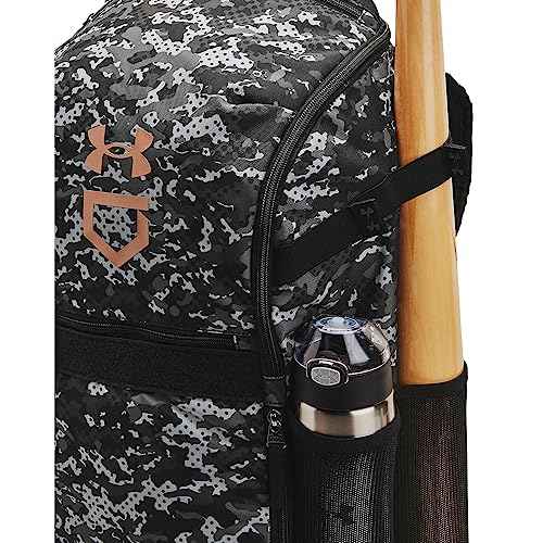 Under Armour Unisex-Adult Utility Baseball Backpack Print, (002) Black / / Metallic Gold, One Size Fits All