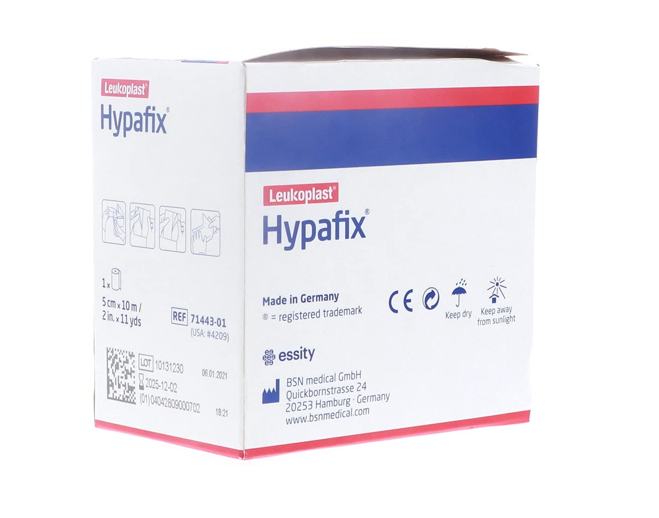 Hypafix Dressing Retention Tape 2 Inch x 10 Yards - Pack of 2 Rolls, Original Version