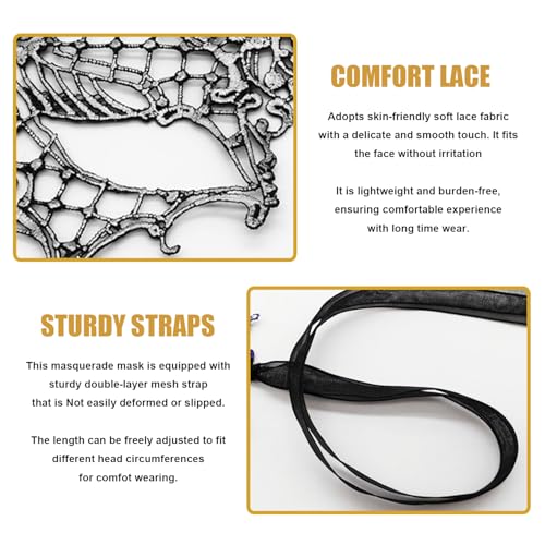 MYMENU Masquerade Mask for Women Venetian Halloween Lace Mask for Party Costume Cosplay Carnival Mardi Gras