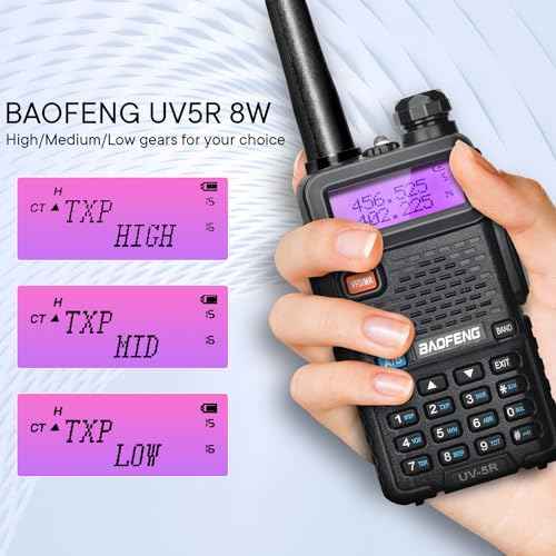 BAOFENG UV-5R Ham Radios Long Range?8W Dual Band Rechargeable Walkie Talkie Portable Two-Way Radios, UV5R Handheld Radio with Four 1800mAh Li-ion Batteries (2 Pack)