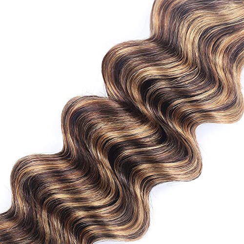 P427 Honey Blonde Human Hair Bundles Deep Wave 3 Bundles 20 20 20 Inch Unprocessed Brazilian Virgin Remy Hair Highlight Blonde Deep Curly Bundle Human Hair Extensions