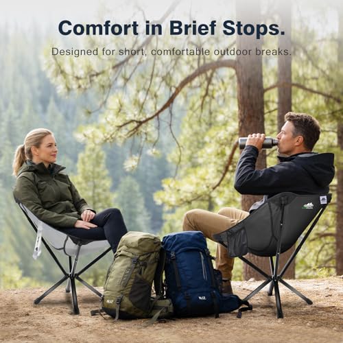 MTRVR Lightweight Folding Camping Chair — Compact One-Piece Design, Quick Setup, Stable Aluminum Frame, Portable Chair for...