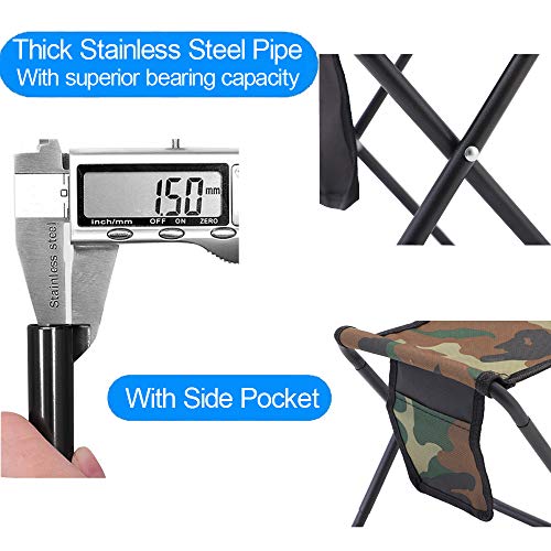 Qesonoo Mini Portable Folding Stool, Camping Fishing Stool for Adults Fishing Hiking Gardening and Beach with Carry Bag, H...