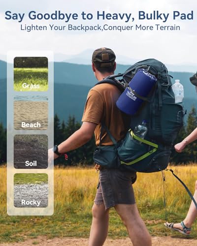 Hikenture Double Sleeping Pad for Camping, Ultralight 4" Extra-Thick Camping Mattress 2 Person, Inflatable Backpacking Sle...